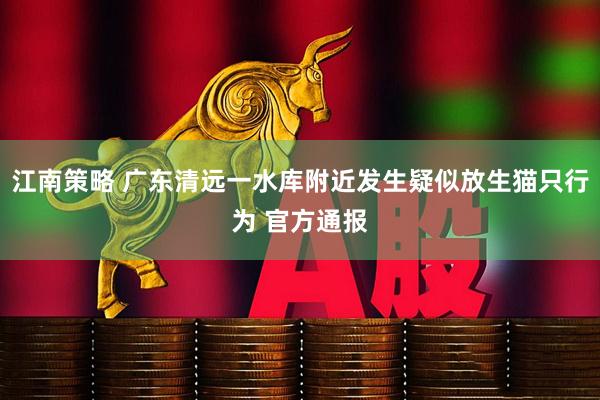 江南策略 广东清远一水库附近发生疑似放生猫只行为 官方通报